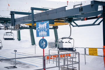Cable cars at Dolomites of Colfosco near Val di Fassa, Trentino-Alto-Adige region, Italy.