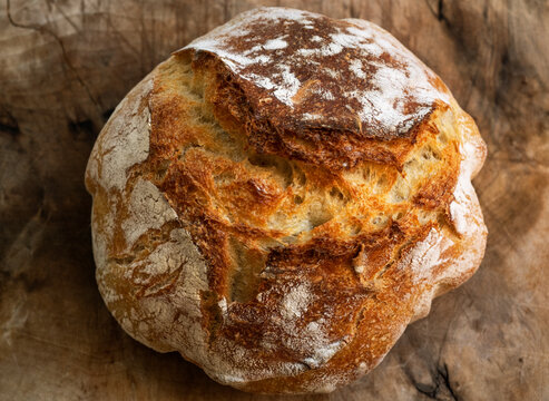 Fresh sough dough bread in the sun.