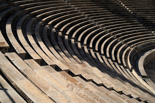 Seating in an ancient stadium.