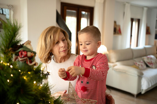 Grandmother with her little grandson