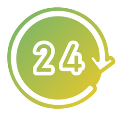 Icon online shop 24 hour Illustration for web app etc