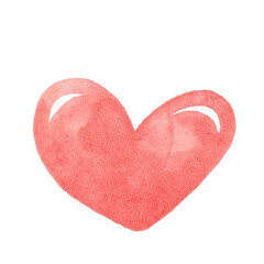 Fototapeta premium watercolour red heart on paper texture 