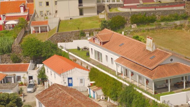Tradicional portugal houses. Villas. View From Top.