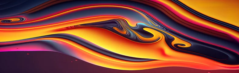 Foto op Canvas Colorful abstract panoramic wallpaper. Generative AI © Lemart