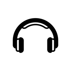Fototapeta na wymiar Black solid icon for headphones