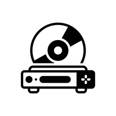 Black solid icon for disc disk