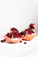 Garnet fruite on the white background