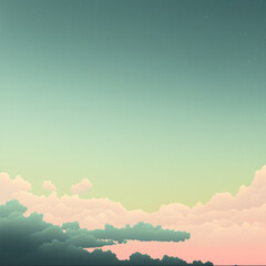 Twilight evening or morning minimal copy space sky sweet color tone background. Generative ai.