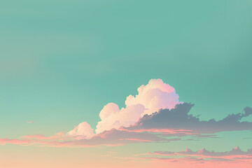 Twilight evening or morning minimal copy space sky sweet color tone background. Generative ai.