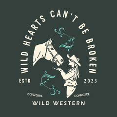 Hand drawn cowgirl illustration