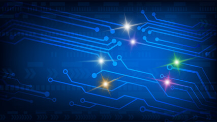 Blue Circuit cyber security concept technology background