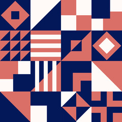 Neo geo pattern with a geometric twist, with bold color scheme, perfect for creating a striking design