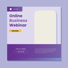 Business marketing webinar social media post template