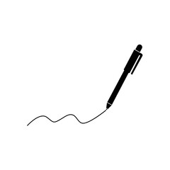 Pen icon flat. Grey pictogram on light background. Vector illustration symbol and bonus button real estate, ottoman, vase, tv, fishing rod