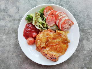 grilled chicken with vegetables