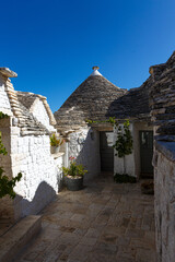 Specific stone cone roofs in the city of Alberobello