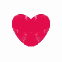 red heart paint style on white background 