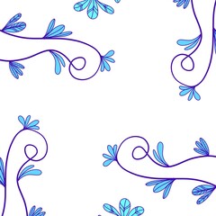 Fototapeta na wymiar blue floral background wallpaper 