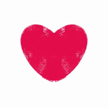 red heart paint style on white background 