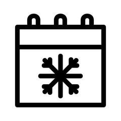 snow calender icon or logo isolated sign symbol vector illustration - high quality black style vector icons