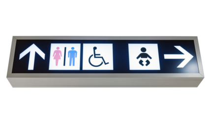 Information sign board show the direction for passenger to different service area at International Airport