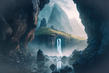 Iceberg's waterfall,iceberg in polar regions