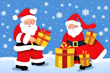 santa claus with gifts