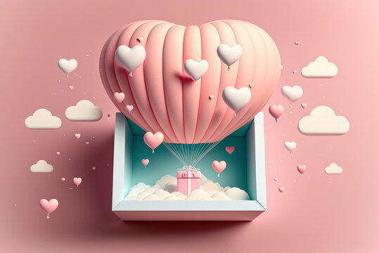 Love balloon concept design background, Valentine's Day sense of love balloon