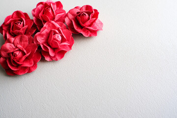 Love Valentines day romantic background. hearts and roses beautiful.Empty space Valentines day background with red hearts