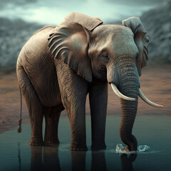 Fototapeta premium Beautiful Elephant in his prime (AI Generated)