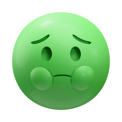 Nauseated emoji 3d illustration