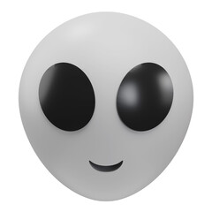 Alien emoji 3d illustration