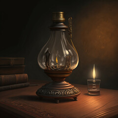 Obraz na płótnie Canvas Antique Lamp on a Table Five