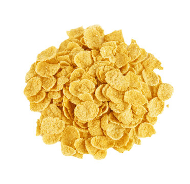 Corn flakes pile isolated on a transparent background
