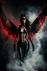 Obraz premium Female vampire wearing gothic dress. Designed using generative ai