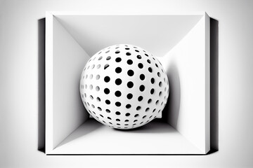 White 3D sphere on white background