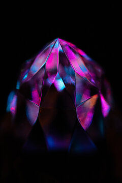 Purple Glowing cut glass crystal