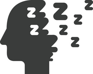 Head mind sleep flat icon