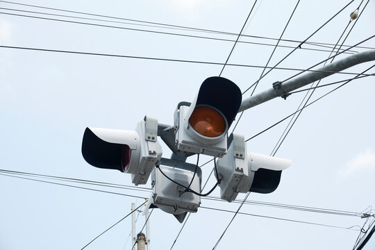 Closeup cute traffic lights