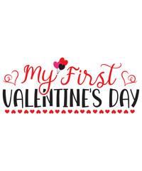 Fototapeta na wymiar Valentine's Day Bundle svg - Valentine's svg Bundle - svg - dxf - eps - png - Funny - Cricut - Cut File - Digital Download,Valentine svg, Kids Valentine svg Bundle, Valentine's Day svg, Love svg