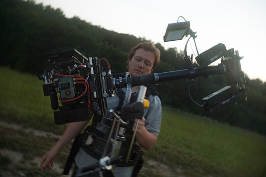 Steadicam Cameraman Movie Camera Check