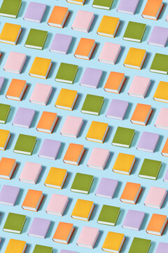 Set of mock-up papercraft colorful books.