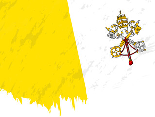 Grunge-style flag of Vatican City.