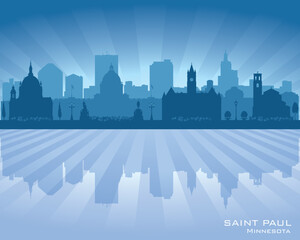 Saint Paul Minnesota city skyline vector silhouette