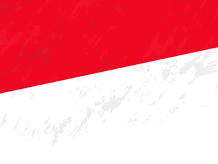 Grunge-style flag of Monaco.