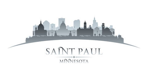 Naklejka premium Saint Paul Minnesota city silhouette white background