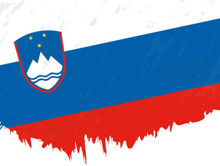 Grunge-style flag of Slovenia.