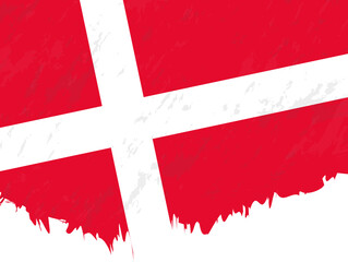 Grunge-style flag of Denmark.