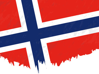 Grunge-style flag of Norway.