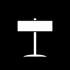 Silhouette symbol icon isolated on black background.